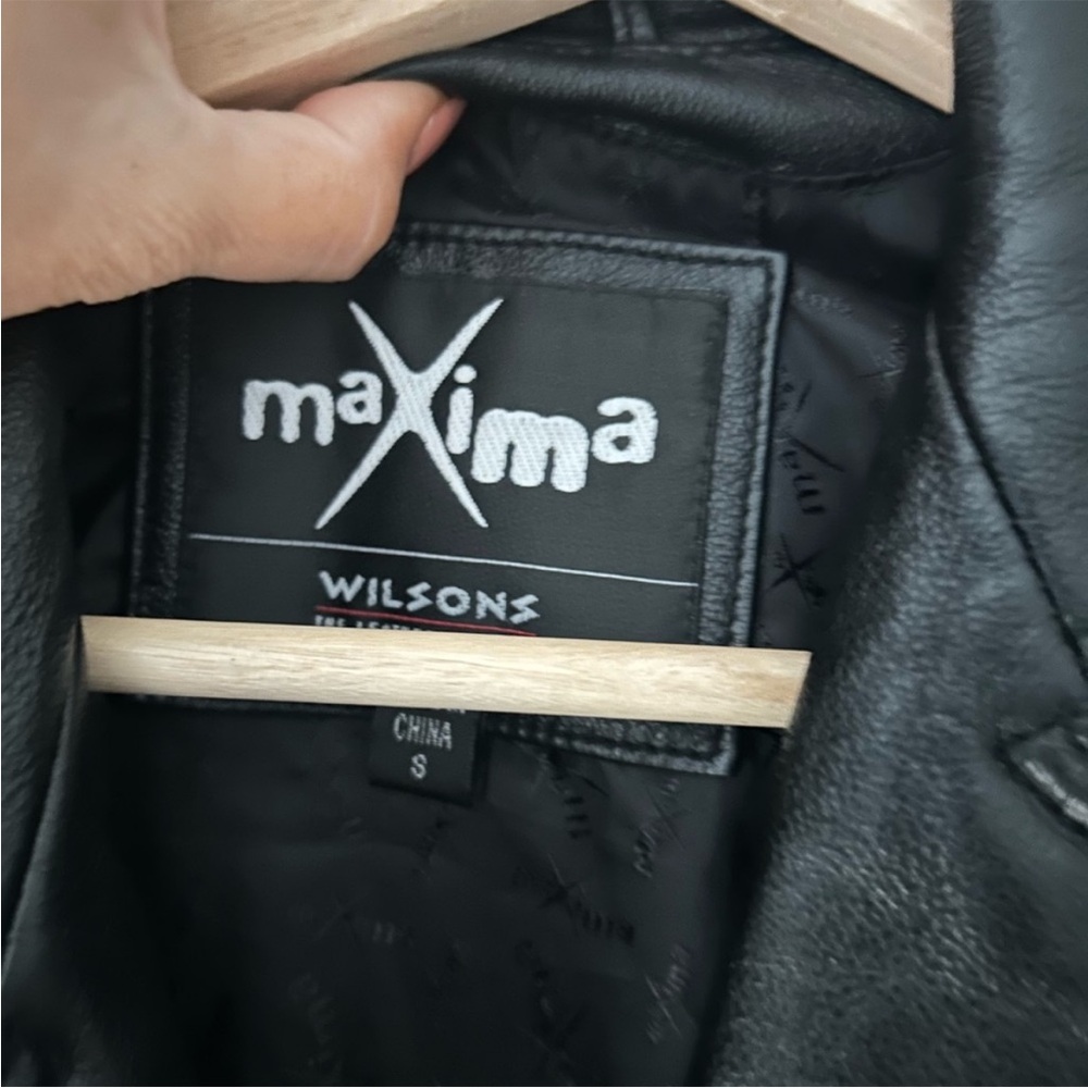 Wilson’s Leather Maxima Black Button-Up Leather Jacket Women’s Small Classic Fit - Picture 2 of 9